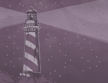 A Giant Candy Cane Lighthouse 3 hour rule cognition illustration lighthouse purple