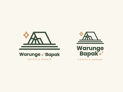 Warunge Bapak Coffee & Burger architecture badge branding coffee coffee shop coffee shop logo hipster logo retro retro logo vintage badge
