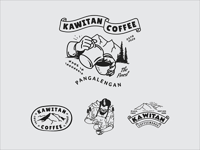 Kawitan Coffee Badge Logo Concept badge barista coffee coffee shop coffee shop logo coffeeshop hipster logo mountain portland vintage vintage badge vintage logo