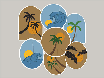 Summer Scene Emblem / Stickers Applied