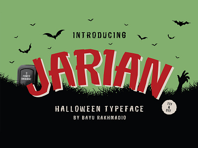 Jarian Halloween Typeface comic dracula font halloween hand draw hand made horror type typeface vintage zombie