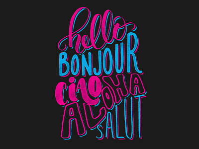 Hello Dribbble! debut hand lettering hello lettering