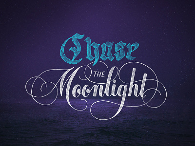 Moonlight calligraphy cursive flat pen hand lettering lettering letters script lettering