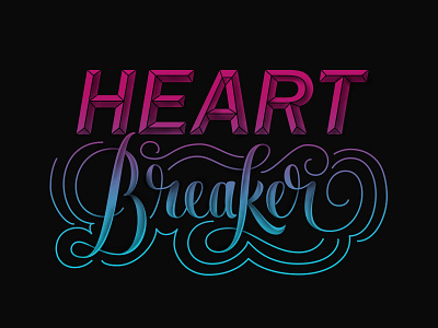 Heart Breaker art direction cursive hand lettering heartbreaker lettering letters logo script lettering vector