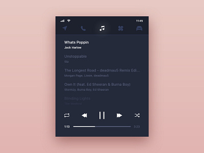 #DailyUI challenge 009 - music player car car interface concept concept design daily ui dailyui design eletric interface design minimal music music player pure redesign redesign concept ui uidesign volvo