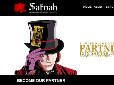 Partnership page with [ Willy Wonka & the Chocolate Factory ] animation design graphic design safna svg vector