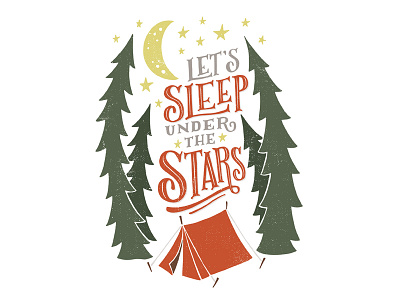 Quiet Boy Studio - Sleep Under The Stars design graphic design hand lettering illustration typography