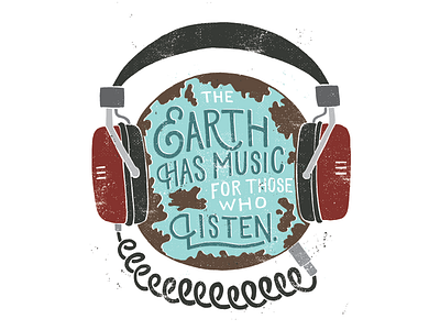 Quiet Boy Studio - Earth Has Music design graphic design hand lettering illustration typography