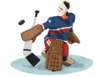 Ice Hockey Player Illustration 2d art cartoon character design digital illustration illustrator kids procreate sports