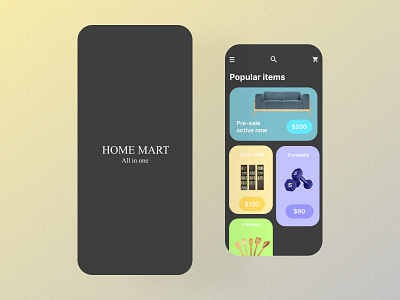 Shopping Mart android app branding easy graphic design iphone mobile app ui ux vector