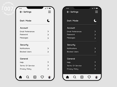 Daily UI Challenge - Settings #007