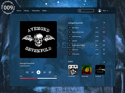 Daily UI Challenge - Music player #009