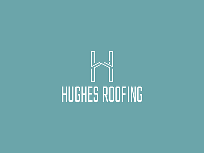 Hughes Roofing branding flat logo icon design logo design minimalist logo monogram logo roof