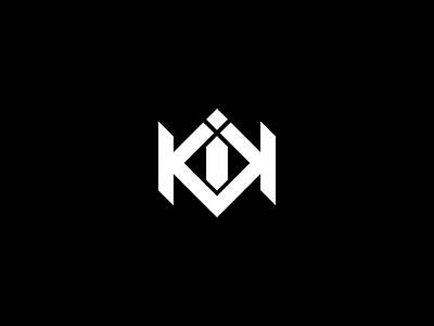 KiK dj logo flat logo geometric logo kik logo logo design minimalist logo music logo typography logo