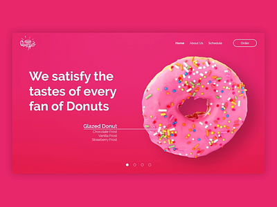 Donuts shop - Website Design Concept agency animation colorful design digital donut gif illustration interactive typography ui ux website concept