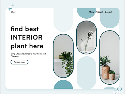 Interior Plant Seller Landing Page hero section landing page ui uiux web design