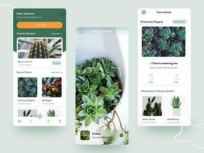Plant Care Mobile App design exploration mobile design ui uiux ux