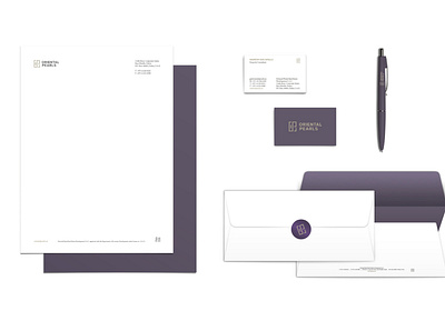 Oriental Pearl agency brand branding designer graphicdesign mockup oriental pearl purple