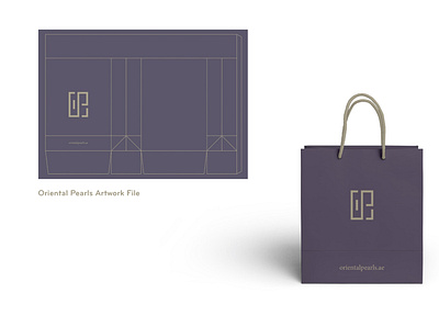 Oriental Pearl artwork giftbag graphic icon layout logo logodesign marketing material mockup oriental pearl purple ribbon