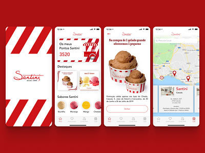 Santini - Artisanal Ice Cream Store APP android app ios mobile ui ux
