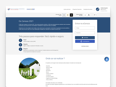 INE - Censos 2021 - Portugal (Main Home) ui ux web