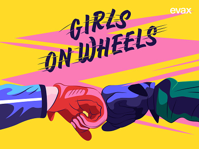 Girls on wheels! art artwork design digital editorial illustration illustrator inspiration texture vector