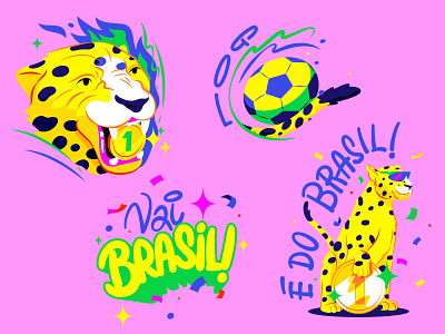 Snapchat stickers — Brazilian Olympics team artwork brazil brazilian team design digital illustration illustrator olympics vai brazil vector