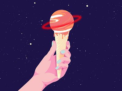 Saturn ice cream for you!! art artwork design digital editorial illustration illustrator inspiration texture vector