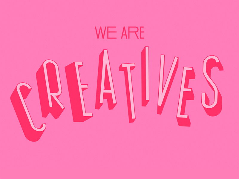 We are creatives!! adobe colors creative design estudiosantarita illustration lettering pink santarita type typography vector