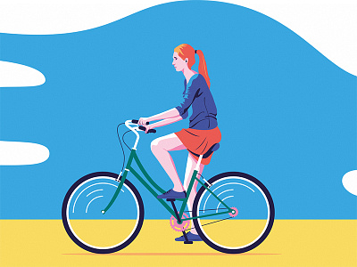 On the road! art artwork bicycle bike design digital editorial illustration illustrator inspiration texture vector