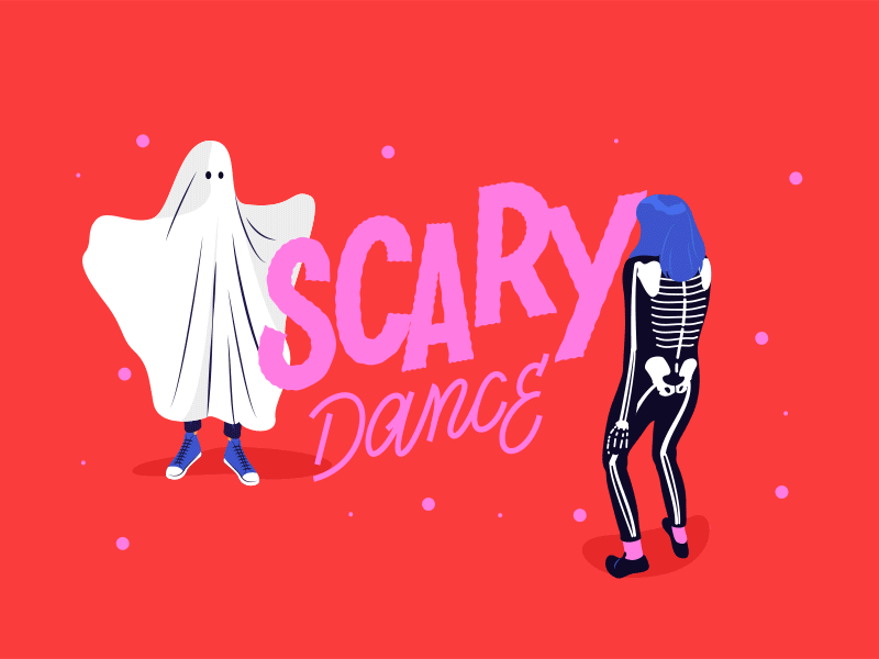 Scary Dance aftereffects animation artwork cellanimation digital fluor fluorescent halloween happyhalloween illustration illustrator vector
