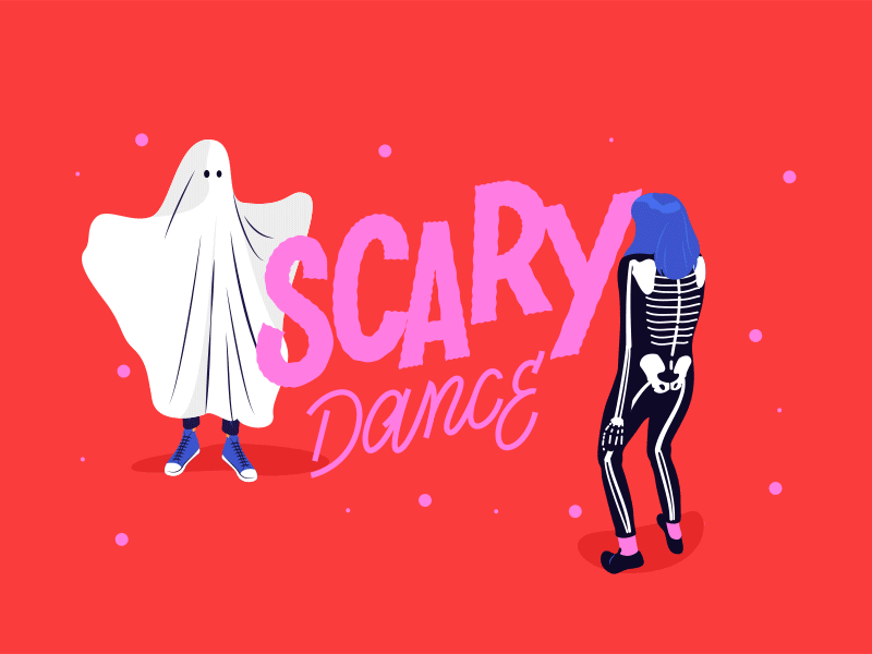 Scary Dance fluorescent fluor happyhalloween halloween aftereffects cellanimation animation vector artwork digital illustrator illustration