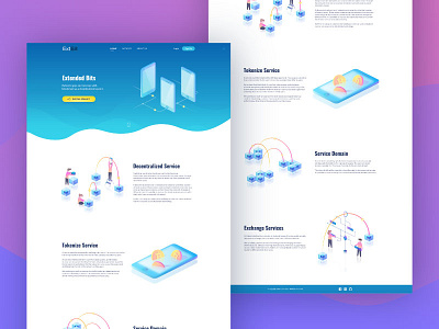 Isometric illustrations for landing page bitcoin blockchain crypto cryptocurrency design gradient illustration isometric service ui web