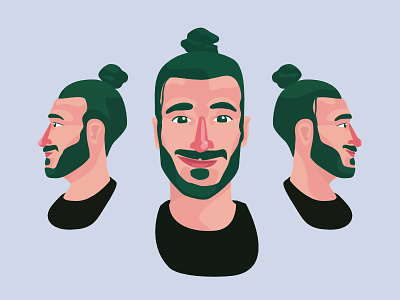 Me, myself and I affinity designer green beard illustration illustrator persona potrait profile red nose