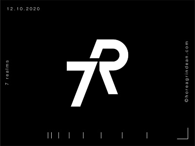 7R Logo 7 7r 7r black and white clean dynamic energy realm realms sport white logo