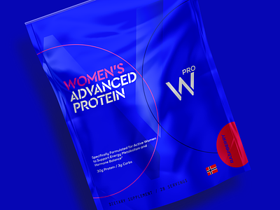 W PRO Whey Protein Concept blue blue bag branding clean logo modern pouch bag powder professional supplement supplement whey world of whey