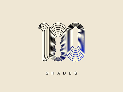 100 Shades Logo 1 100 a hundred bauhaus black blue clean concept hundred inline line lines logo modern nuances number one shades tones zero