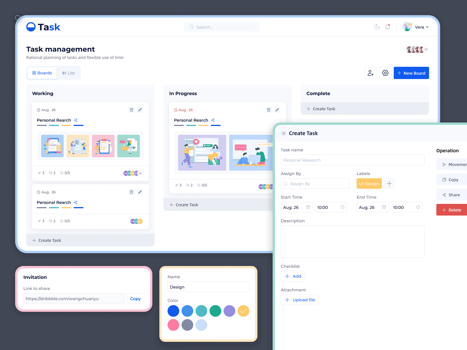 Task management design figma task management ui