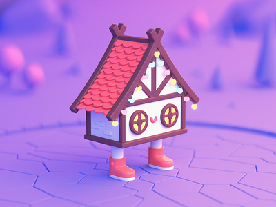 Little House 3d 3dart art c4d character cinema4d illustration low poly lowpoly render