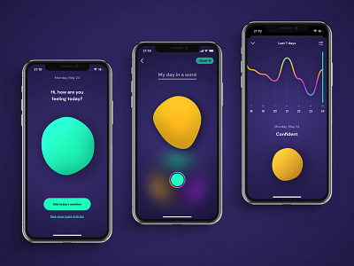 Momo: App Concept app blob colors colour design iphone app journal mobile app