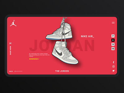 The design sample for a Nike Shoes branding freelencer graphic design nike shoes ui website