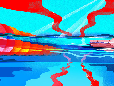 Thinking when swimming design diving dribbbble freedom illustration swimming swimmingpool