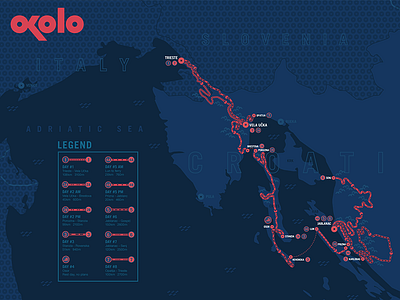 Okolo cycling tour map