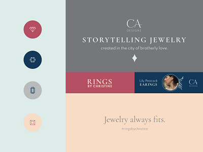 Christine Alaniz Designs | Jewelry Branding art deco instagram highlights jewelry branding typography