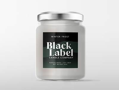 Black Label Candle Company - Label Mockup candles female owned gradient jar mockup label design logotype mockup women business