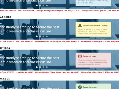 Style Guide outage messages style guide ui