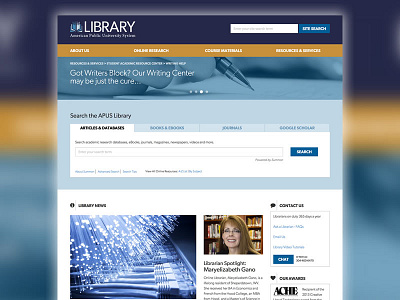 Online Library Redesign library website