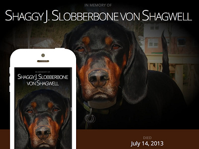 In Memoriam dog responsive website