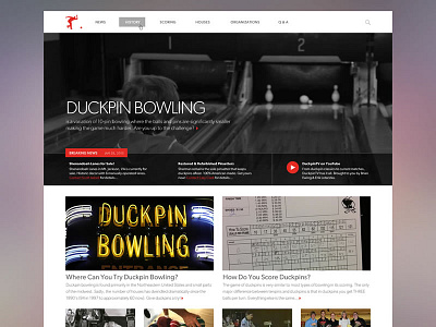 Redesign of Bowling Website bootstrap bowling website