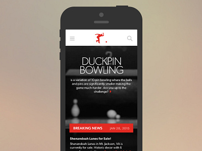 Mobile Version of Bowling Website bootstrap bowling mobile responsive website